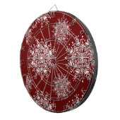 Weihnachten Schneeflocken Rotes Blizzard Muster Dartscheibe (Vorderseite rechts)