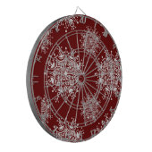 Weihnachten Schneeflocken Rotes Blizzard Muster Dartscheibe (Vorderseite Links)