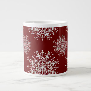 Weihnachten Schneeflocken Rotes Blizzard Muster Jumbo-Tasse