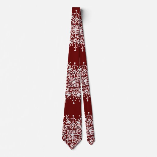 Weihnachten Schneeflocken Rotes Blizzard Muster Krawatte (Vorderseite)
