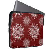 Weihnachten Schneeflocken Rotes Blizzard Muster Laptopschutzhülle (Vorne Rechts)