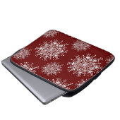 Weihnachten Schneeflocken Rotes Blizzard Muster Laptopschutzhülle (Vorne Knopf)