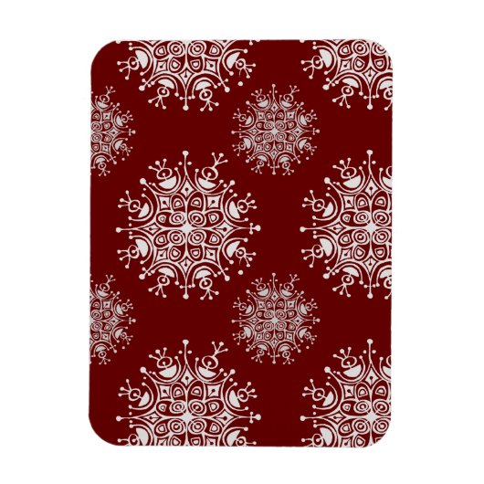 Weihnachten Schneeflocken Rotes Blizzard Muster Magnet (Vertikal)