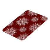Weihnachten Schneeflocken Rotes Blizzard Muster Magnet (Linke Seite)