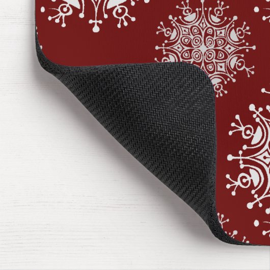 Weihnachten Schneeflocken Rotes Blizzard Muster Mousepad (Ecke)