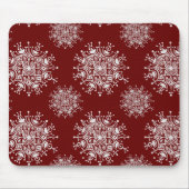 Weihnachten Schneeflocken Rotes Blizzard Muster Mousepad (Vorne)