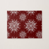 Weihnachten Schneeflocken Rotes Blizzard Muster Puzzle (Horizontal)