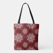 Weihnachten Schneeflocken Rotes Blizzard Muster Tasche (Rückseite)
