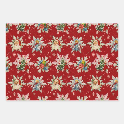 Weihnachten Schneeflocken von Nostalgie Geschenkpapier Set (Vorderseite)