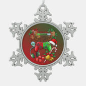 Weihnachten Schneeflocken Zinn-Ornament (Vorderseite)