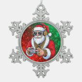 Weihnachten Schneeflocken Zinn-Ornament (Vorderseite)