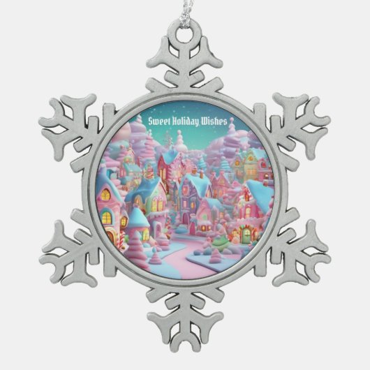 Weihnachten Schneeflocken Zinn-Ornament (Vorderseite)