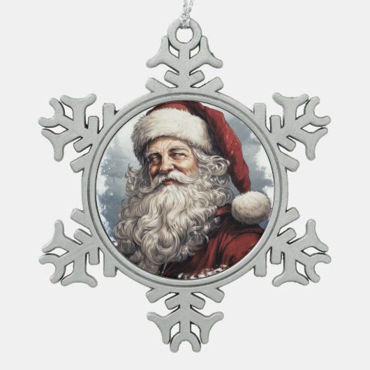 Weihnachten Schneeflocken Zinn-Ornament (Vorderseite)