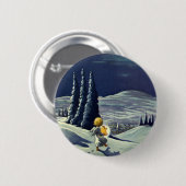 Weihnachten, Schneegel Walking mit einem Stern Button (Vorne & Hinten)