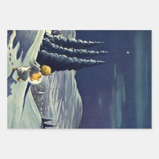 Weihnachten, Schneegel Walking mit einem Stern Geschenkpapier Set (Vorderseite 3)