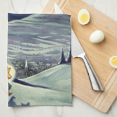 Weihnachten, Schneegel Walking mit einem Stern Geschirrtuch (Viertel Falte)