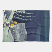 Weihnachten, Schneegel Walking mit einem Stern Geschirrtuch (Horizontal)