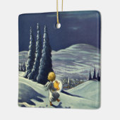 Weihnachten, Schneegel Walking mit einem Stern Keramikornament (Links)