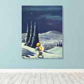 Weihnachten, Schneegel Walking mit einem Stern Leinwanddruck (Insitu (Holzboden))