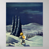 Weihnachten, Schneegel Walking mit einem Stern Poster (Vorne)