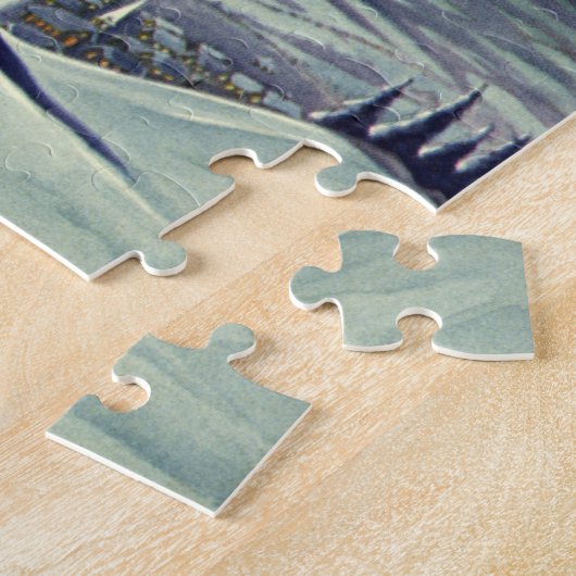 Weihnachten, Schneegel Walking mit einem Stern Puzzle (Seite)