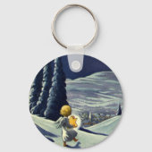Weihnachten, Schneegel Walking mit einem Stern Schlüsselanhänger (Rückseite)