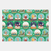 Weihnachten Schneeglobe Grün - Wald Weihnachten Geschenkpapier Set (Vorderseite 3)