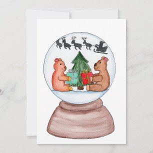 Weihnachten - Schneekugel mit Bären