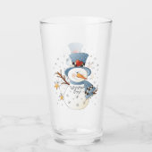 Weihnachten Schneemann Glas (Vorderseite)