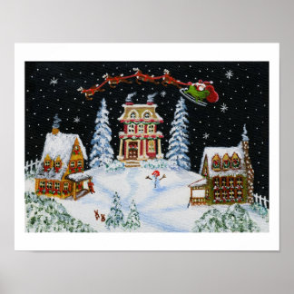 Weihnachten, Schneemann, Kaninchen, Weihnachten, L Poster
