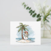 Weihnachten - Schneemann mit Weihnachten Hat tropi Postkarte (Stehend Vorderseite)