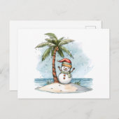 Weihnachten - Schneemann mit Weihnachten Hat tropi Postkarte (Vorne/Hinten)