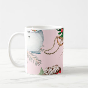 Weihnachten Schneemann Nahtlose Muster. Kaffeetasse