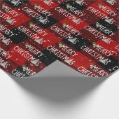 Weihnachten Schneemann und Baum in Schneeflocken Geschenkpapier (Ecke)