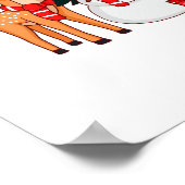 Weihnachten, Schneemann und Rentier frohe Weihnach Poster (Ecke)