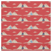 Weihnachten Schneemobile und Berge Stoff (Muster)