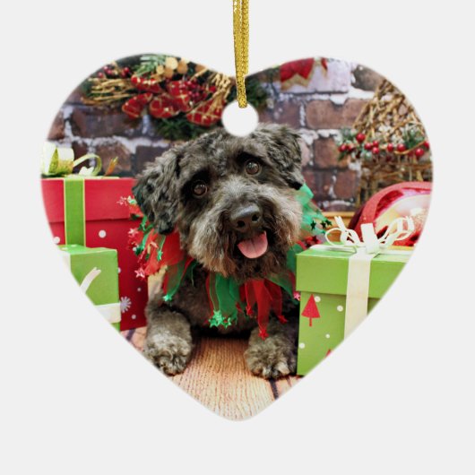 Weihnachten - Schnoodle - Dexter Keramik Ornament (Vorne)