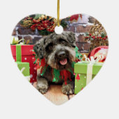Weihnachten - Schnoodle - Dexter Keramik Ornament (Hinten)