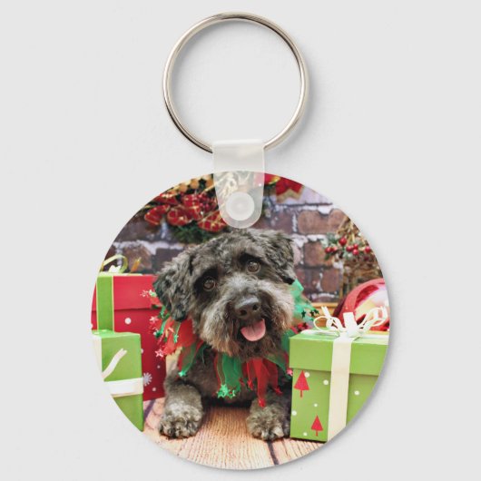 Weihnachten - Schnoodle - Dexter Schlüsselanhänger (Vorderseite)