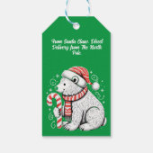 Weihnachten Schöne Kerze und Polar Bären Geschenkanhänger (Rückseite)