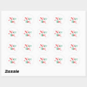 Weihnachten schöne Liste boho farbenfroh modernen  Runder Aufkleber (Blatt)