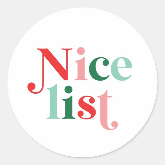 Weihnachten schöne Liste boho farbenfroh modernen  Runder Aufkleber (Vorderseite)