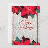 Weihnachten Schöne Rote Blume Urlaub Party Einladung (Rückseite)