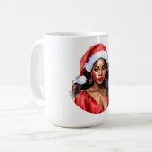 Weihnachten Schöne Schwarze Weihnachtsmannmütze Kaffeetasse (Vorderseite Links)