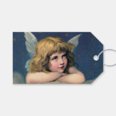 Weihnachten, Schöner Engel mit Gold Stars Geschenkanhänger (Vorderseite (Horizontal))