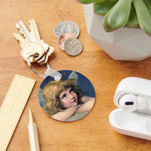 Weihnachten, Schöner Engel mit Gold Stars Schlüsselanhänger (Schreibtisch)