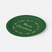 Weihnachten Schöner Kraut Frohe Weihnachten Pappteller (Schrägansicht)