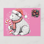 Weihnachten Schöner Polar Bär Postkarte (Vorderseite)