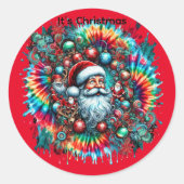 Weihnachten Schöner Weihnachtsmann2 Runder Aufkleber (Vorderseite)