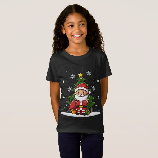 Weihnachten Schönes Niedliches Kawaii Chibi Santa T-Shirt (Vorne ganz)
